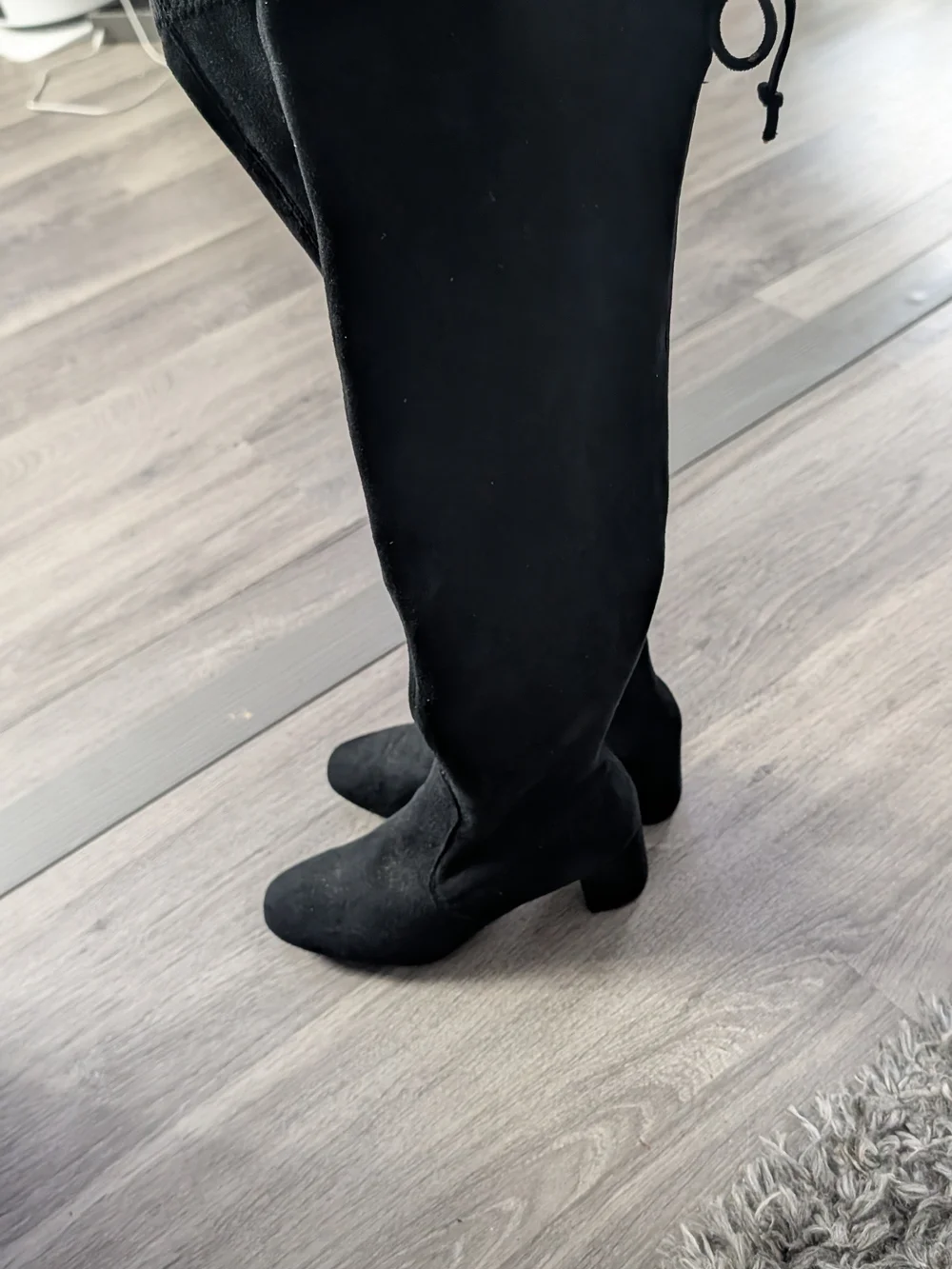 Jordan Black Over-the-Knee Women's Boots Suede